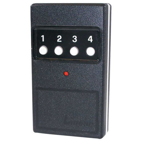 Nortek DT-4A 4-Channel Visor Transmitter Activates four Separate Delta-3 Receivers Test/Operate LED Visor Mounting Clip Powered by 9-Volt battery 310 MHz RF Frequency DT-4A