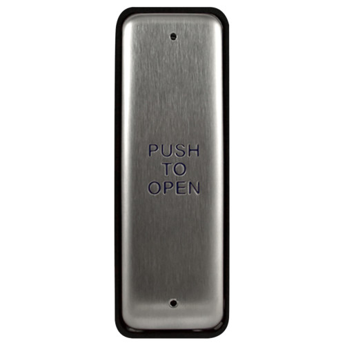 BEA 10PBJ Stainless steel push plate 15 by 475 in jamb plate blue text 