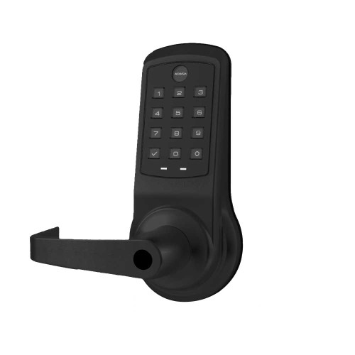 Yale AU-NTB613-ACC BSP LC Grade 1 NexTouch Cylindrical Lock with Keypad Trim Augusta Lever Cylinder Override Accentra Pushbutton Keypad Less Cylinder Black Suede Powder Coat Finish Non-Handed AU-NTB613-ACC BSP LC