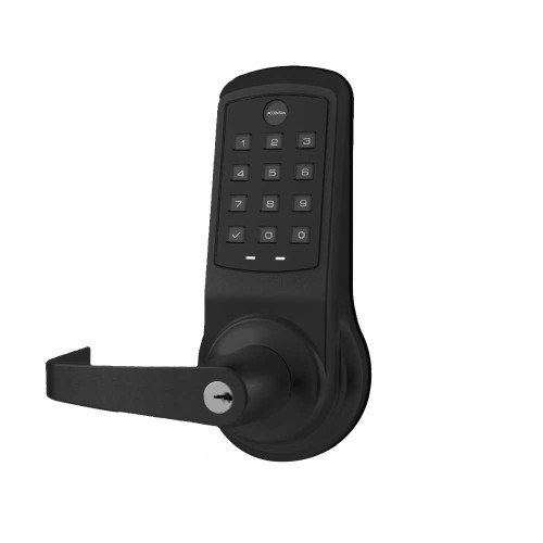 Yale AU-NTB613-NR BSP 2803-53L Grade 1 NexTouch Cylindrical Lock with Keypad Trim Augusta Lever Cylinder Override Stand Alone Pushbutton Keypad Conventional Cylinder Schlage C Keyway Black Suede Powder Coat Finish Non-Handed AU-NTB613-NR BSP 2803-53L