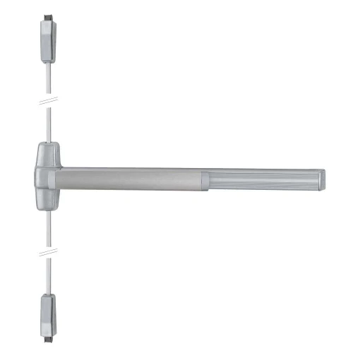 Von Duprin CXA9927EO-F 3 28 RGO Grade 1 Delayed Egress Exit Device Surface Vertical Rod Exit Only Fire Rated Rod Guards Satin Aluminum Clear Anodized Finish CXA9927EO-F 3 28 RGO