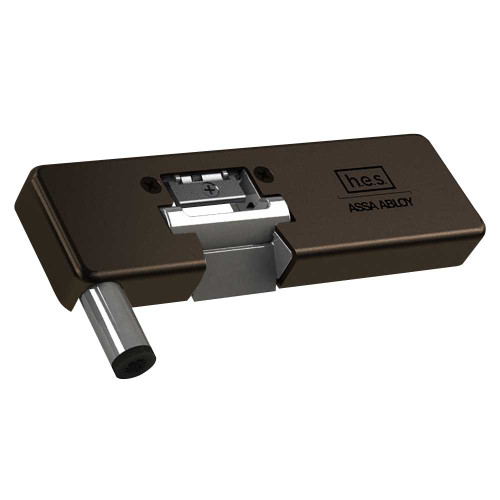 HES 9100R-613E-LM Grade 1 Field Selectable Safe/Secure 12/24VDC Electric Strike for Glass Single Doors with Vertical Rods Latchbolt Monitor Dark Oxidized Bronze Equivalent Finish Right-Handed 9100R-613E-LM