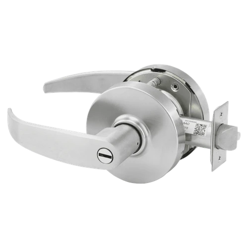 Sargent 28-10U65 LP 26D Grade 1 Privacy Bathroom Cylindrical Lock, P Lever, Non-Keyed, Satin Chrome Finish, Not Handed 28-10U65 LP 26D