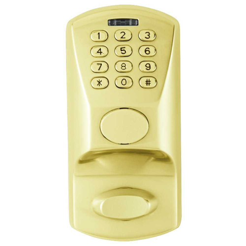 DormaKaba E1502-605-41 E-Plex 1500 Deadbolt with Key Override * Heavy-Duty Commercial Grade 2 Lockset in Bright Brass E1502-605-41