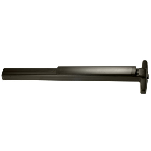 Von Duprin EL33AEO 4 313 Grade 1 Rim Exit Device Narrow Stile Pushpad 48 Exit Only Less Trim Hex Key Dogging Electric Latch Retraction Dark Bronze Anodized Aluminum Finish Non-Handed