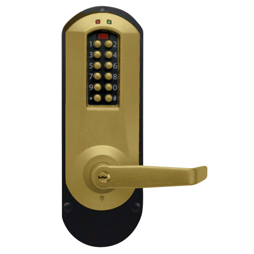 DormaKaba E5010XSWL-606-41 Satin Brass Exit Trim with Winston Lever and 100 Access Codes