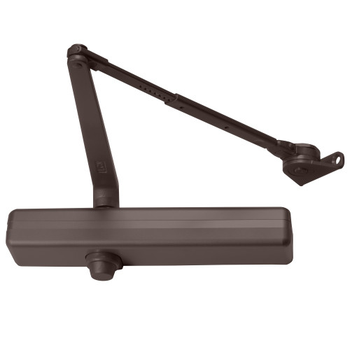 LCN 1461-H 695 Grade 1 Regular or Top Jamb Surface Closer Push or Pull Side Double Lever Arm Friction Hold Open Hold Open Slim Plastic Cover 180 Deg Swing Dark Bronze Painted Finish Non-Handed