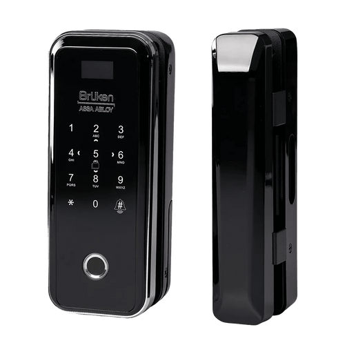 Rockwood BRUKEN DL-GS3550 Digital Lock for Single or Double Interior Glass Doors, Fingerprint Passcode Card Reader