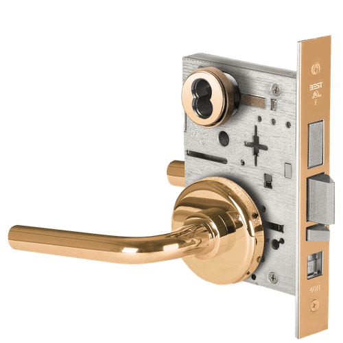 BEST 45H Series Mortise Lock with Polished Bronze Finish – Grade 1 Commercial Security 45H7AB12H611