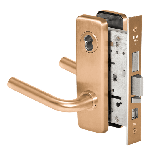 BEST 45H Series Mortise Lock with Matte Bronze Finish, Grade 1 Security, Model 45H7AB12J612