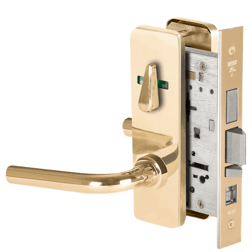BEST 45H Series Mortise Lock with Polished Brass Finish – Grade 1 Commercial Security