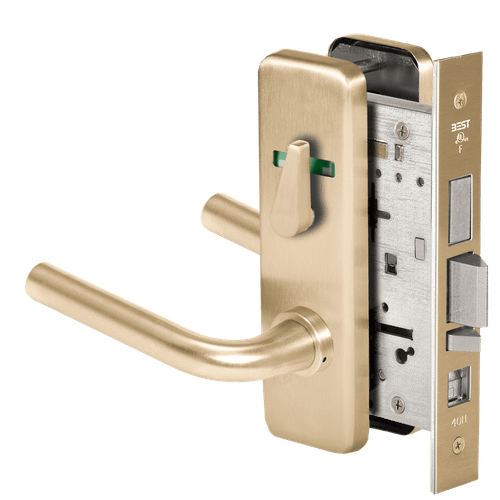 BEST 45H Series Mortise Lock with Matte Brass Finish, Grade 1 Security, Model 45H7AB12J606VIT 45H7AB12J606VIT