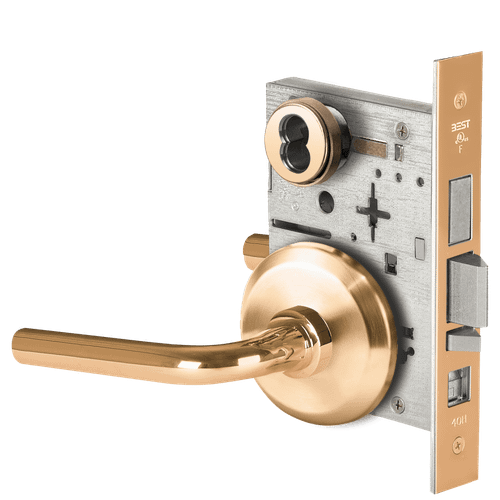 BEST 45H Series Mortise Lock with Polished Bronze Finish - Grade 1 Commercial Security (Part #45H7AB12S611) 45H7AB12S611