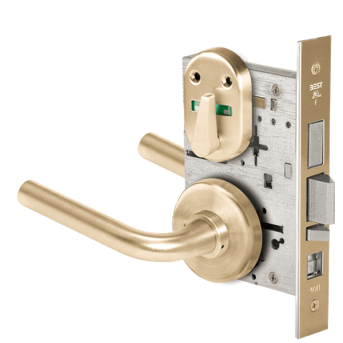 BEST 45H Series Mortise Lock with Matte Brass Finish - Grade 1 Commercial Security 45H7AB12H606VIB
