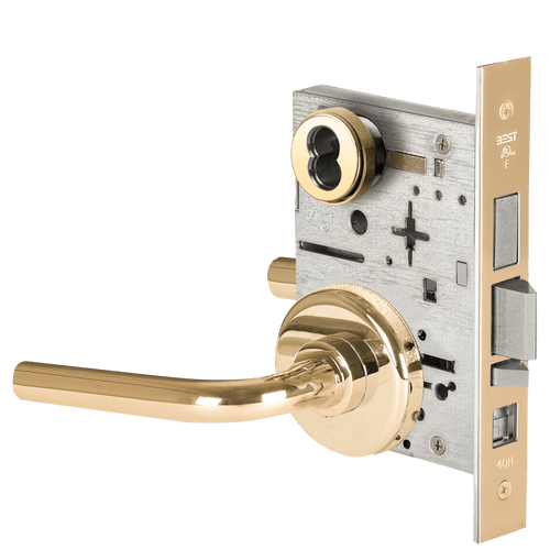 BEST 45H Series Grade 1 Mortise Lock with Polished Brass Finish (Part No. 45H7AB12H605)