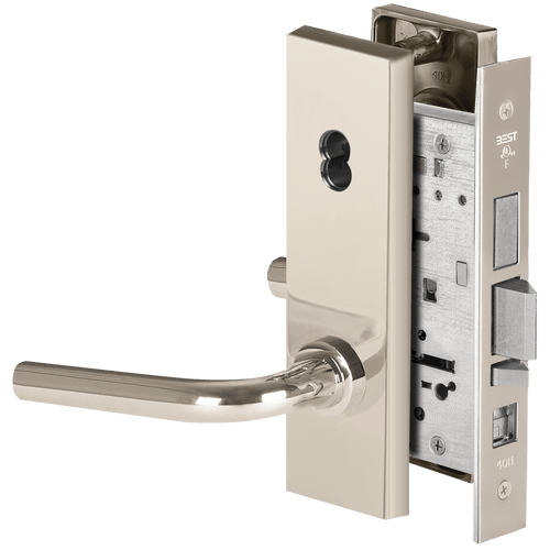 BEST 45H7AB12N618 Polished Silver Grade 1 Mortise Lock for Commercial Security 45H7AB12N618