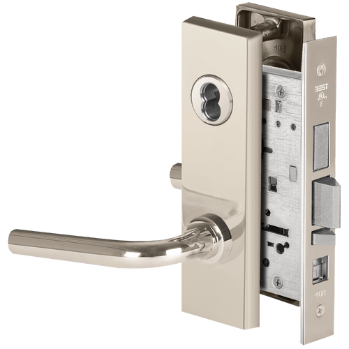 BEST 45H Series Mortise Lock with Polished Silver Finish (Part No. 45H7AB12M618)