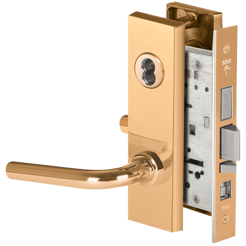 BEST 45H Series Mortise Lock with Polished Bronze Finish (Part Number 45H7AB12M611) 45H7AB12M611