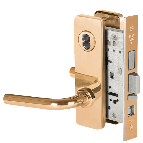 BEST 45H Series Mortise Lock with Polished Bronze Finish | Grade 1 Commercial Security - Part 45H7AB12J611 45H7AB12J611