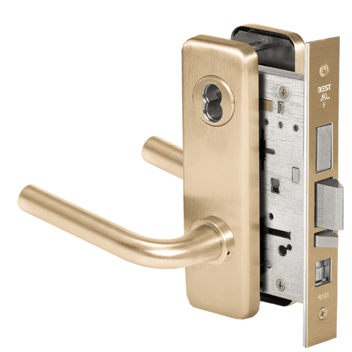 BEST 45H Series Mortise Lock with Matte Brass Finish (Part 45H7AB12J606)