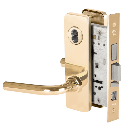 BEST 45H Series Mortise Lock with Polished Brass Finish (Part No. 45H7AB12J605)
