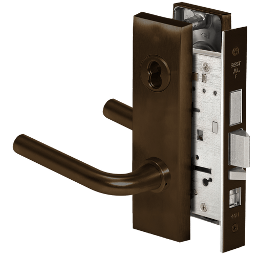 BEST 45H Series Mortise Lock with Dark Bronze Finish - Grade 1, Fire-Rated for 3 Hours