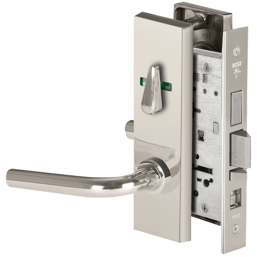 BEST 45H Series Mortise Lock with Polished Silver Finish, Grade 1, 3-Hour Fire Rating 45H7AB12M625VIT