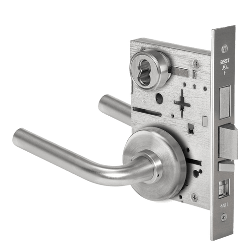 BEST 45H Series Mortise Lock with Matte Silver Finish - Grade 1 Commercial Security, 3-Hour Fire Rating 45H7AB12H630AM