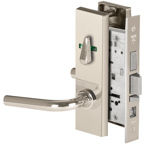 BEST 45H7AB12M618VIT Grade 1 Mortise Lock with Polished Silver Finish 45H7AB12M618VIT