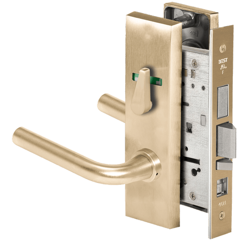 BEST 45H Series Mortise Lock with Matte Brass Finish (Part #45H7AB12M606VIT)