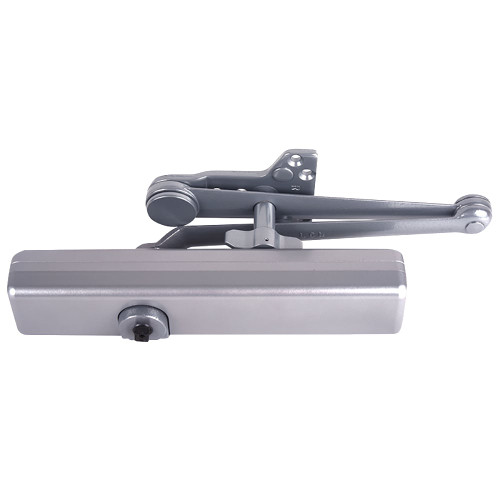 LCN 1461-HCUSH 689 Grade 1 Parallel Arm Surface Closer Push Side Parallel Arm Heavy Duty Stop and Friction Hold Hold Open Dead Stop Slim Plastic Cover 100 Deg Swing Cush-n-Stop Arm Aluminum Painted Finish Non-Handed
