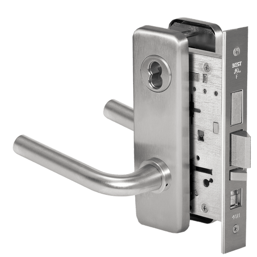 BEST 45H Series Mortise Lock with Matte Silver Finish (Part Number 45H7AB12J630AM) 45H7AB12J630AM