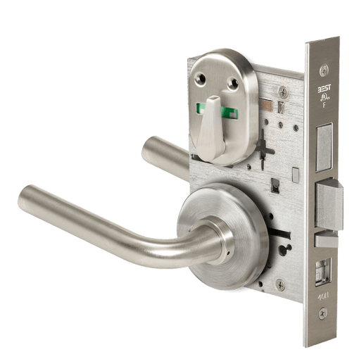 BEST 45H Series Mortise Lock with Matte Silver Finish, Grade 1, Fire-Rated 3 Hours 45H7AB12H619VIB