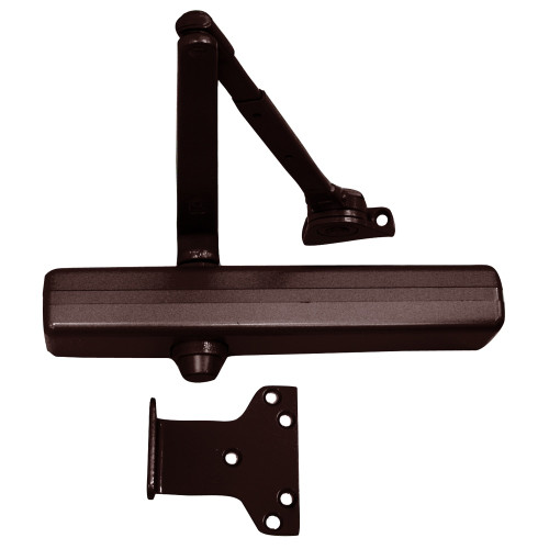 LCN 1461-HW/PA 695 Grade 1 Tri Mount Surface Closer Push or Pull Side Double Lever Arm Friction Hold Open Hold Open Slim Plastic Cover 180 Deg Swing With Parallel Arm Bracket Dark Bronze Painted Finish Non-Handed