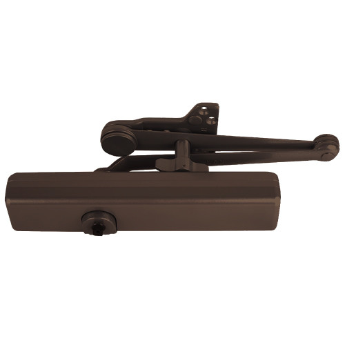 LCN 1461-HCUSH 695 Grade 1 Parallel Arm Surface Closer Push Side Parallel Arm Heavy Duty Stop and Friction Hold Hold Open Dead Stop Slim Plastic Cover 100 Deg Swing Cush-n-Stop Arm Dark Bronze Painted Finish Non-Handed