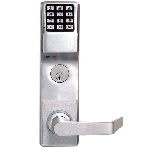 Alarm Lock ETDLS1G/26DM99 Pushbutton Exit Trim 2000 Users 40000 Event Audit Trail Weatherproof Straight Lever for Marks M9900 Satin Chrome