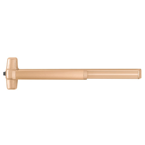 Von Duprin LD99EO 4 US10 Grade 1 Rim Exit Bar Wide Stile Pushpad 48 Device Exit Only Less Trim Less Dogging Satin Bronze Clear Coated Finish Non-handed