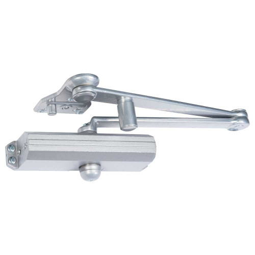 Norton CLP1601T 689 Grade 1 Parallel Arm Surface Closer Push Side Parallel Arm Heavy Duty Turn Hold T Turn Hold Positive Stop 85 to 110 Deg Swing Adjustable Size 1-6 CloserPlus Aluminum Painted Finish Non-Handed CLP1601T 689