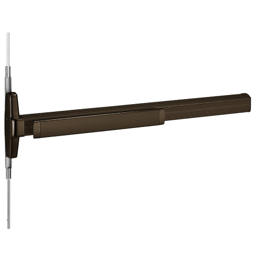 Von Duprin QEL3347ANL-OP 3 313 Grade 1 Concealed Vertical Rod Exit Device Narrow Stile Pushpad Night Latch Omit Pull 36 Less Dogging Electric Latch Retraction Dark Bronze Anodized Aluminum Finish Non-Handed QEL3347ANL-OP 3 313