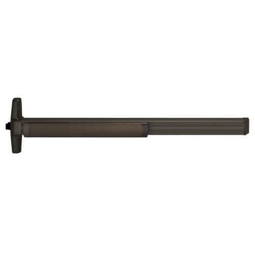 Von Duprin QEL33ANL 3 313 RHR Grade 1 Rim Exit Device Narrow Stile Pushpad 36 Night Latch Escutcheon Pull Less Dogging Quiet Electric Latch Retraction Dark Bronze Anodized Aluminum Finish Right-Hand Reverse QEL33ANL 3 313 RHR