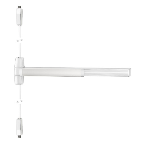 Von Duprin QEL9927EO-F 3 US26 Grade 1 Surface Vertical Rod Exit Bar Wide Stile Pushpad 36 Fire-rated Device 84 Door Height Exit Only Less trim Motorized Latch Retraction Less Dogging Bright Chrome Finish Field Reversible QEL9927EO-F 3 US26