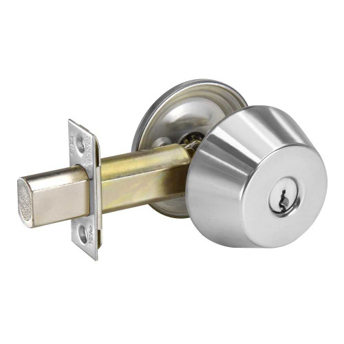 Yale D132 626 Cylinder x Blank Rose Deadbolt Grade 1 2-3/4 Backset 2-1/4 x 1 Face Satin Chrome D132 626