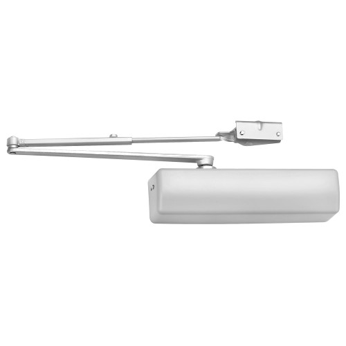 Corbin Russwin DC3210 689 M82 Grade 1 Surface Door Closer Double Lever Arm with PA Bracket Push or Pull Side Mount Size 1 to 6 Full Cover Non-Handed Aluminum Painted