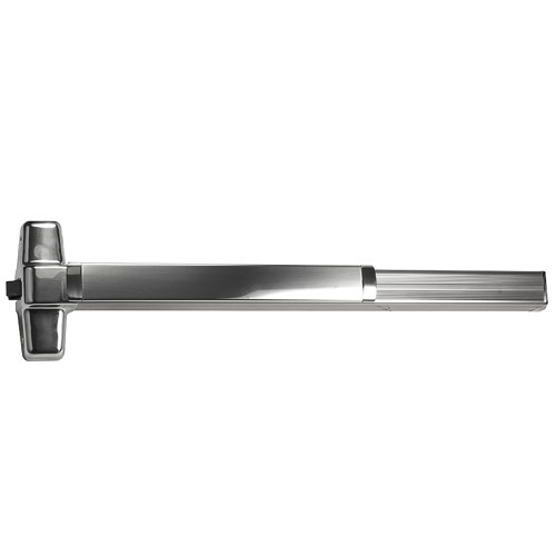 Von Duprin QEL99NL-OP 3 US26 Grade 1 Rim Exit Bar Wide Stile Pushpad 36 Device Night Latch Function Cylinder Only Motorized Latch Retraction Less Dogging Bright Chrome Finish Non-handed