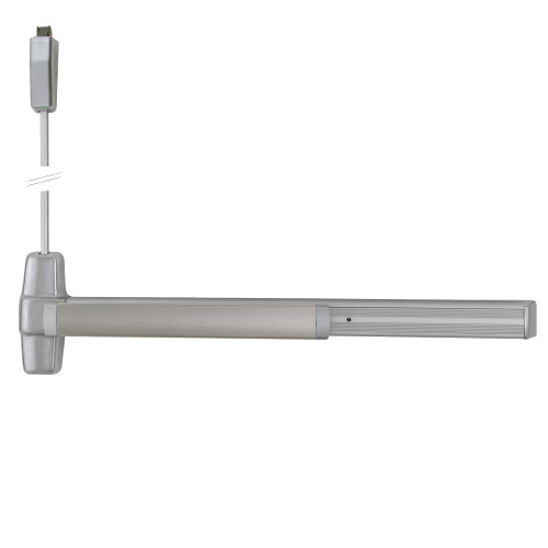 Von Duprin RX9927EO 3 US28 LBR Grade 1 Surface Vertical Rod Exit Bar Wide Stile Pushpad 36 Panic Device 84 Door Height Exit Only Less trim Less Bottom Rod Request to Exit Switch Hex Key Dogging Satin Aluminum Clear Anodized Finish Field Reversible RX9927EO 3 US28 LBR