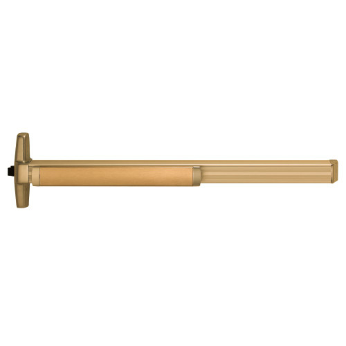 Von Duprin RXQEL33AEO 3 US10 Grade 1 Rim Exit Device Narrow Stile Pushpad 36 Exit Only Less Trim Less Dogging Quiet Electric Latch Retraction Request to Exit Satin Bronze Clear Coated Finish Non-Handed