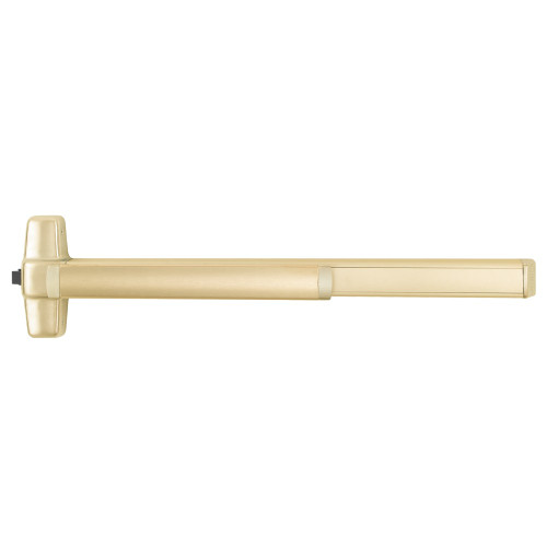 Von Duprin RXQEL98EO 3 US4 Grade 1 Rim Exit Device 36 Length Exit Only Less Dogging Motorized Latch Retraction Request to Exit Satin Brass Finish Non-Handed