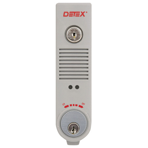 Detex EAX-500 MC65 GRAY Exit Alarm Surface Mount Battery Powered Mortise Cylinder Gray Finish