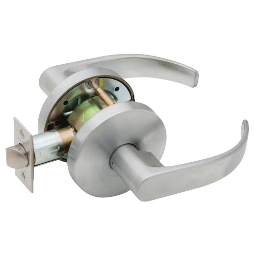 Falcon W101S Q 626 Grade 2 Passage Cylindrical Lock Non-Keyed Quantum Lever Standard Rose Satin Chrome Finish Non-handed W101S Q 626
