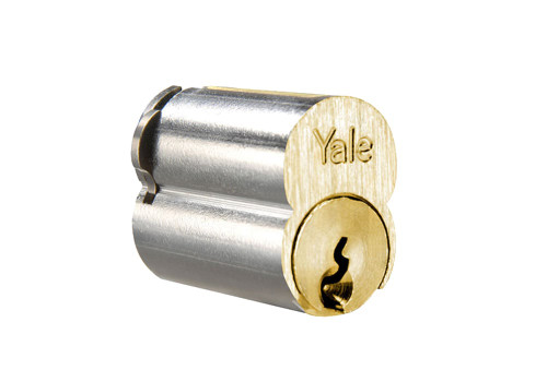 Yale 1210 GA 606 KA LFIC Core 6-Pin GA Keyway Keyed Alike Satin Brass